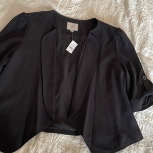 Loft open drape blazer with button slouch detail on the sleeves
